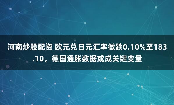 河南炒股配资 欧元兑日元汇率微跌0.10%至183.10，德国通胀数据或成关键变量